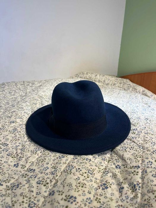 Pălărie Fedora Bleumarin 100% Lana – Stil Elegant Clasic