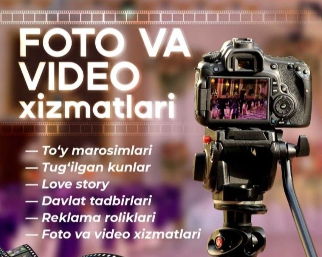 Foto Video xizmatlari siz uchun Bizda: Foto Video Albo - Развлечения /  Искусство / Фото / Видео Ташкент на Olx