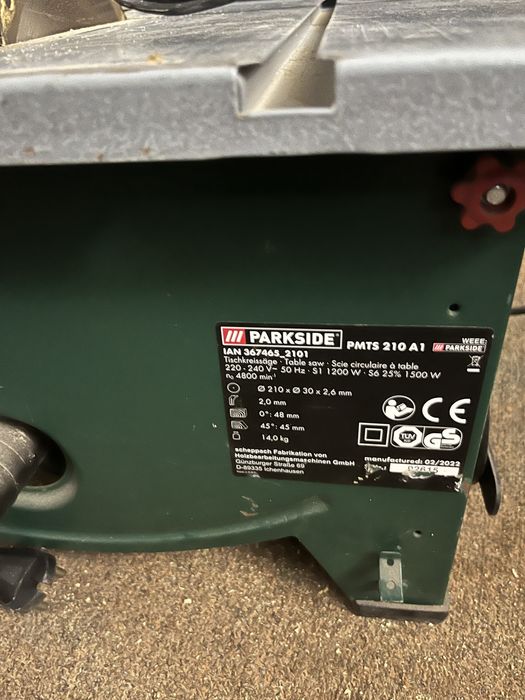 Мобилен Настолен Циркуляр PARKSIDE 1200W