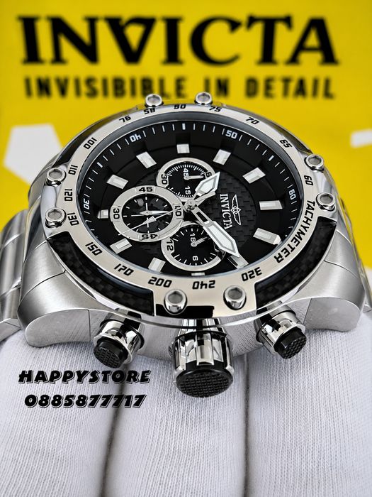 INVICTA Speedway Silver Steel 50 mm, Инвикта нов мъжки часовник