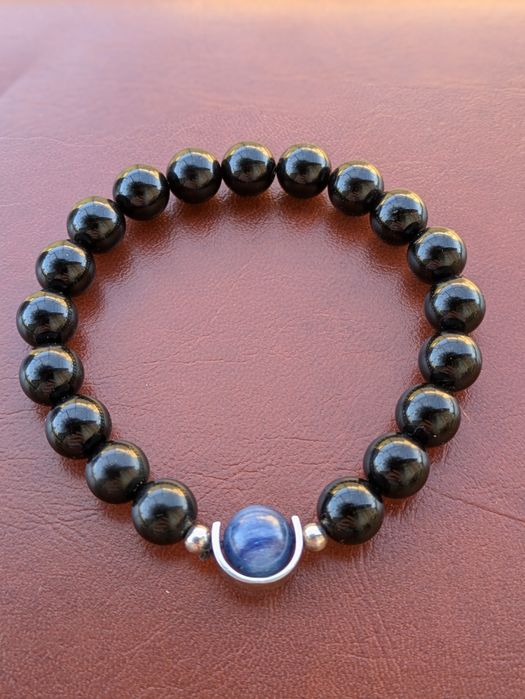 Set Bijuterii Damă - Perle Naturale, Kianit Albastru, Onix și Argint