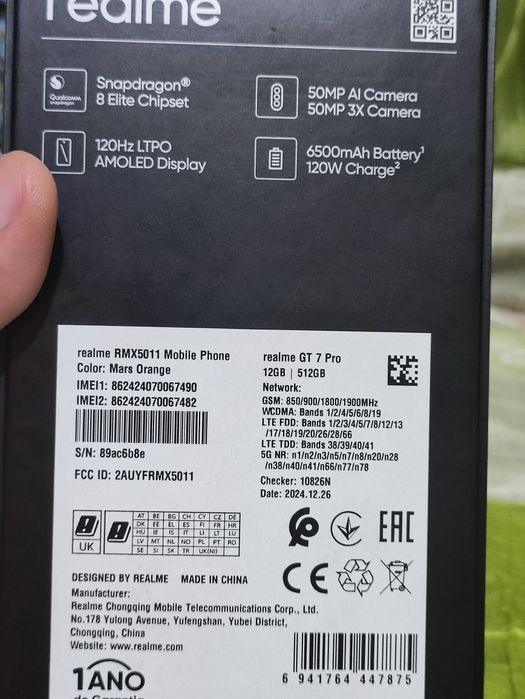 Продам Realme GT 7 PRO 512GB Mars Orange