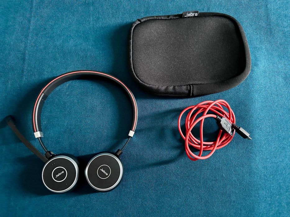 Căști wireless Jabra Evolve 65 Stereo + husă + cablu original