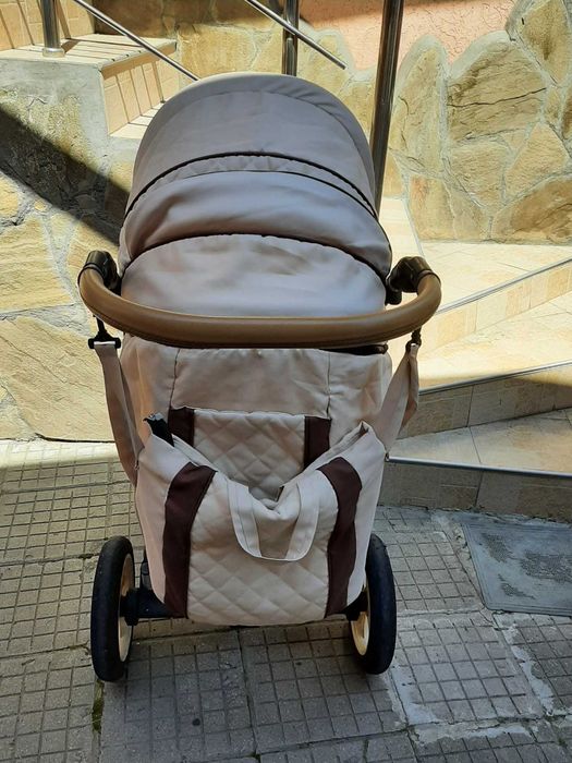 Бебешка количка 3в1 зимен, летен кош и столче за кола Gusio Carrera