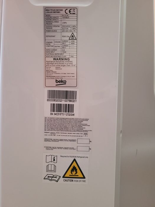 Aparat de aer conditiomat portabil Beko