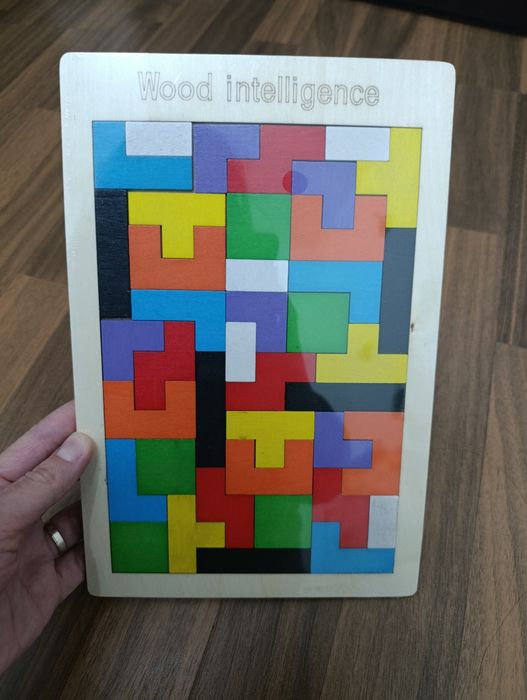 Joc Tetris din lemn tip puzzle bebe (nou, sigilat)