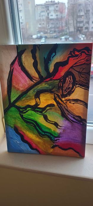 Продавам релефни картини, ръчно рисувани.