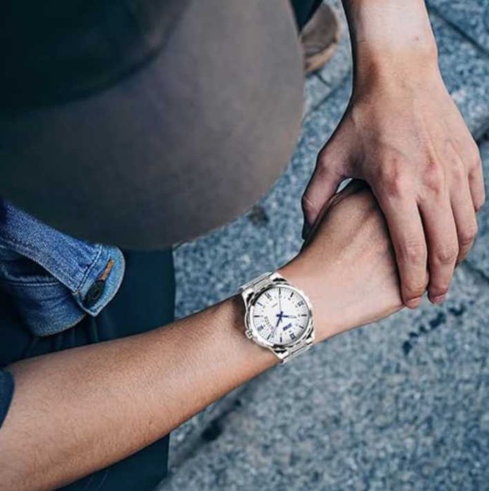 Мъжки часовник, Hggzeg,Водоустойчив,Кварц/Неръждаема стомана, Сребрист