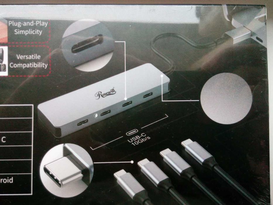 высокоскоростной USB-C Hub  Rosewill 4 в 1