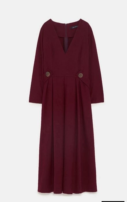 ZARA зимна рокля в бургунди р-р С