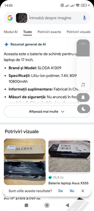 Baterie de laptop de 17 inch Lițiu Ion 7.4 V 80 w