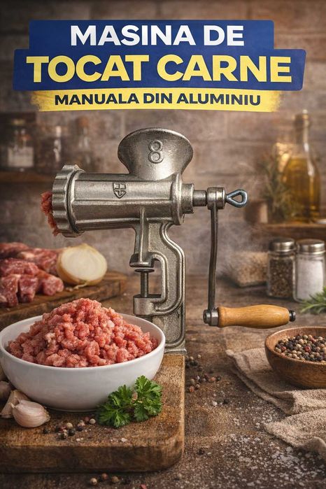 Masina manuala de tocat carne nr. 8 din aluminiu rezistent