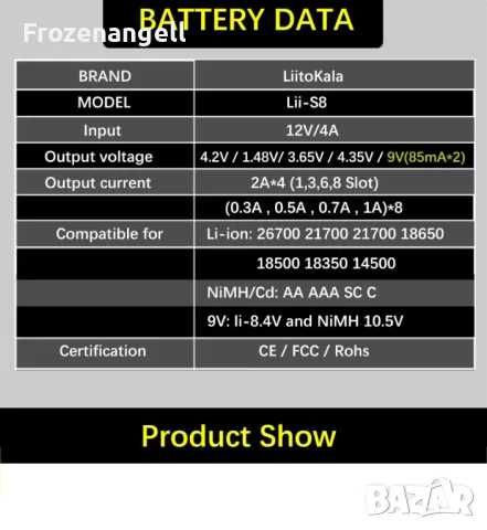 Зарядно устройство Liitokala Lii-S8