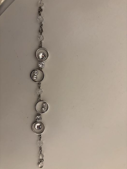 Bratara reglabila Swarovski din argint rodiat si cristale