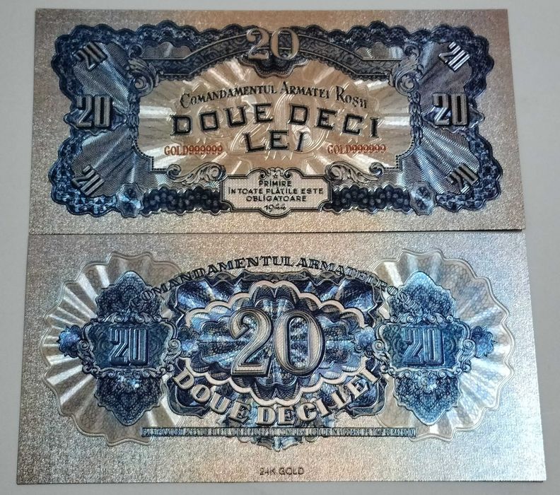 Comandamentul Armatei Roșii – Set complet de 7 bancnote - Gold Collector Edition – cu inserție decorativă de aur 24k