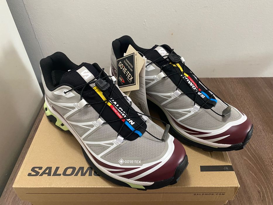 salomon XT-6 GTX in paloma, marron banner, & BUTTERFLY