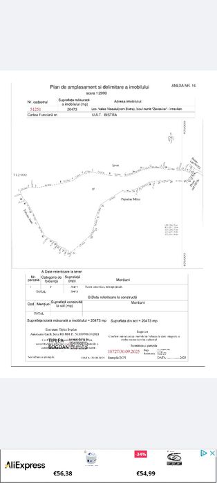 Vând pământ la Valea VISEULUI jud  MARAMUREȘ