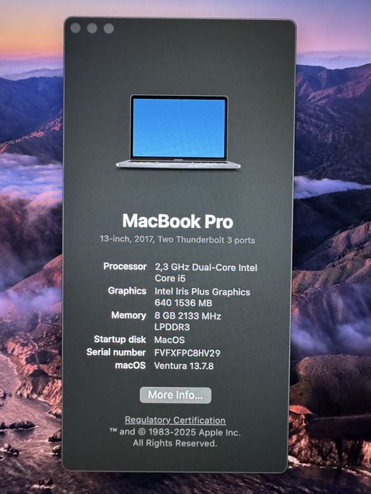 Macbook pro 13” 2017