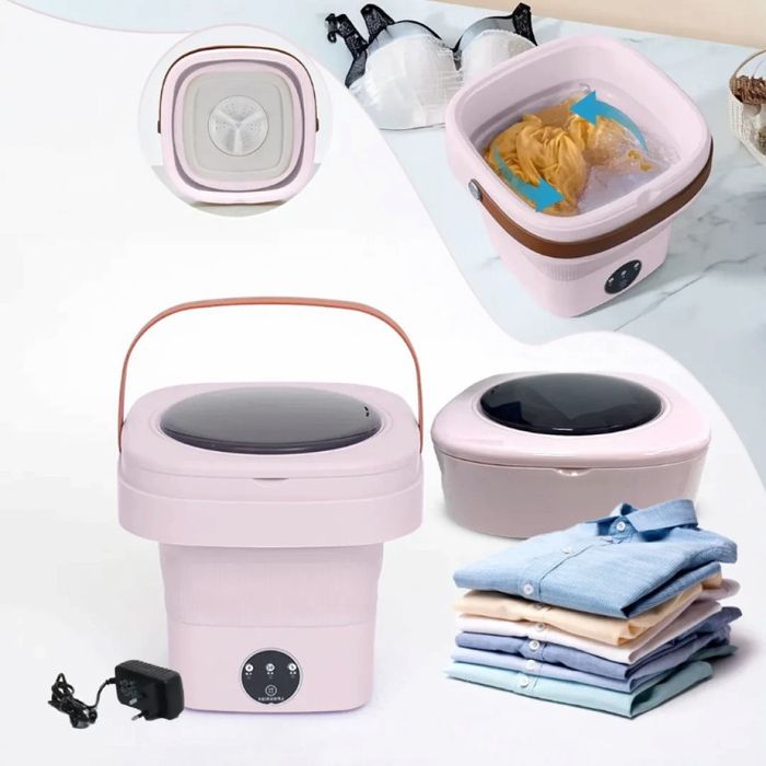 Мини сгъваема пералня с центрофуга-компактна,мощна и идеална  -12  L