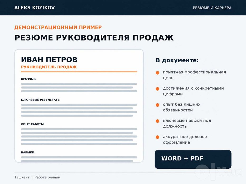 Профессиональное резюме и сопроводительное письмо за 1 день