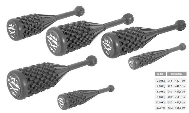 Фитнес Бухалка 2 до 10 кг, Гира AMILA Clubbell