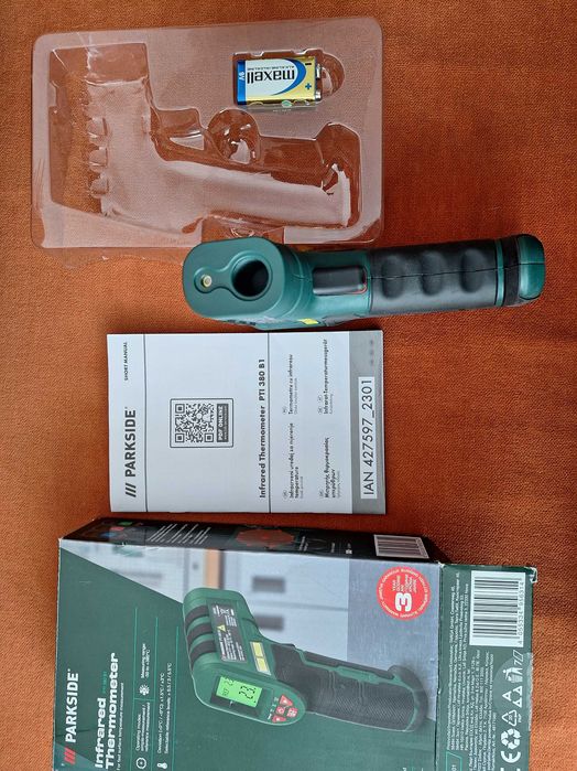 Termometru digital cu laser si infraroșu model PTI
380 B1 Parkside
