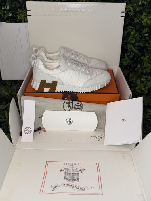 Adidași/Sneakers Hermes Bouncing sneakers white and bl/br/ premium quality