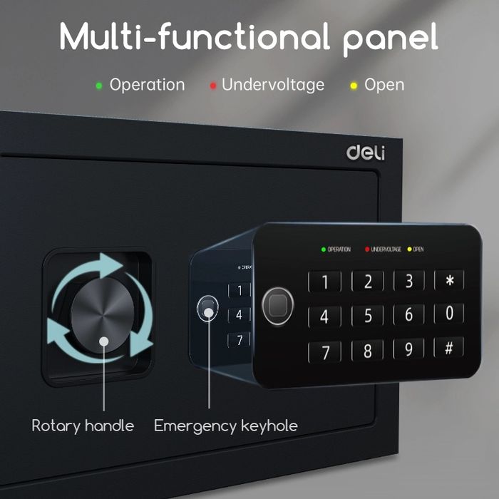 Цифровой сейф ET530 Deli 250х350х250. Доставка есть