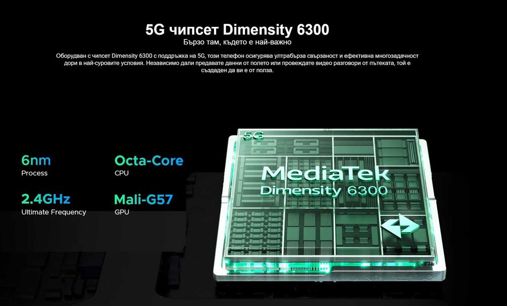 Doogee Fire 7 Pro 5G - 6.6", 8GB + 24GB/256GB, 13000mAh, 64MP, защита