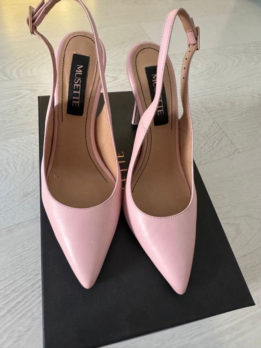 Musette, pantofi toc roz, numarul 36