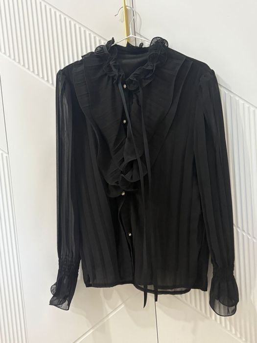 Блузка черная из шифона Б/у