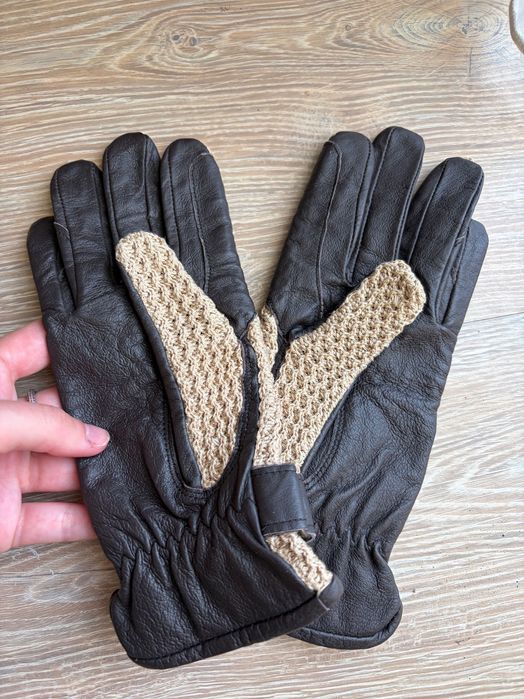 кожени ръкавици , плетени