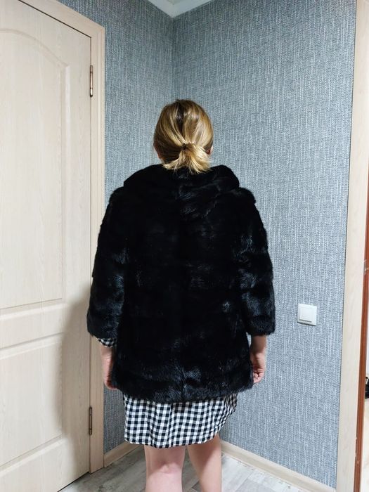 Норковая шуба черная