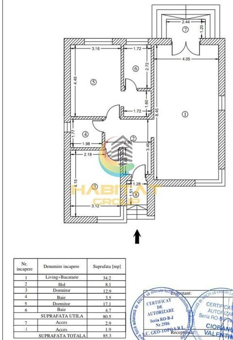 Casa individuala pe parter- 3 camere- teren 359mp- Vidra