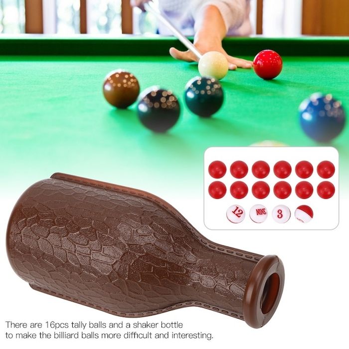 Sticla agitatoare pentru biliard cu 16 bile numerotate, cutie pentru z