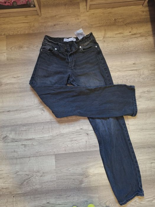 Черни дънки Wide leg на "Bershka"