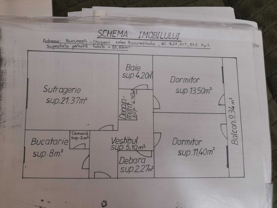 Apartament trei camere Otopeni