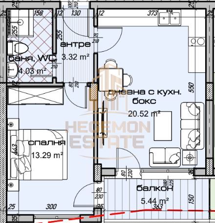 2-стаен в Варна-Цветен площ 63 цена 125000