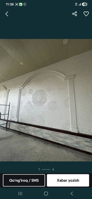 Tiravertin fasat  ishlari