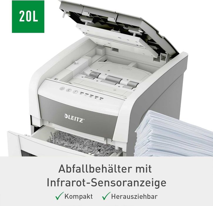 Шредер за хартия Leitz IQ Office P4, тиха работа