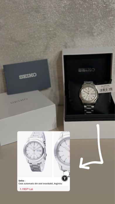 Ceas Automatic Barbatesc Seiko Ref SNKE43K1 Nou Sigilat