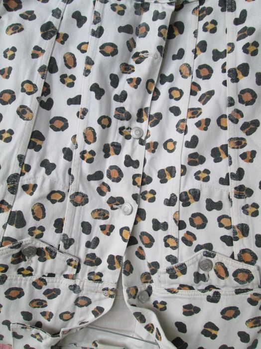 geaca jeans animal print M