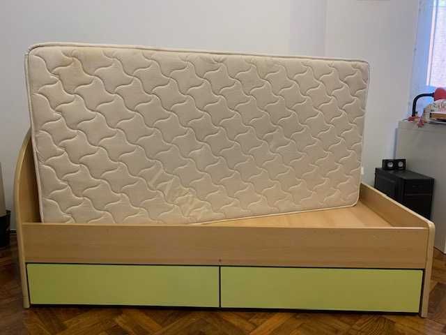 Pat copii single 160x80cm cu saltea inclusa