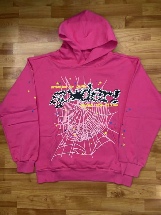 Hanorac Sp5der Web Roz & Negru cu Roz
