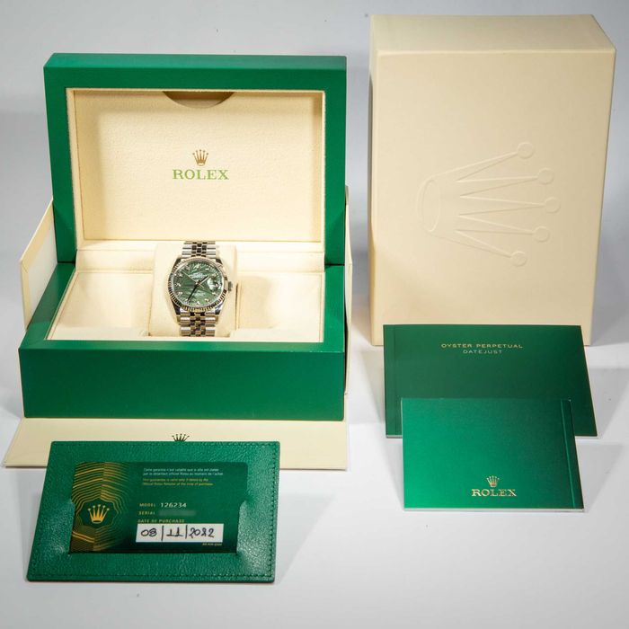 Rolex Datejust 36mm 126234 Green Palm Motif Diamond Dial