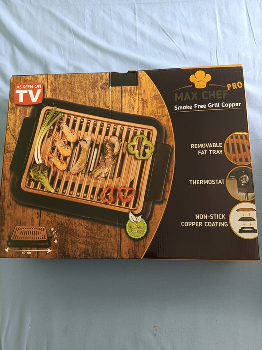 Незелепваща с медно покритие скара с термостат -икономична