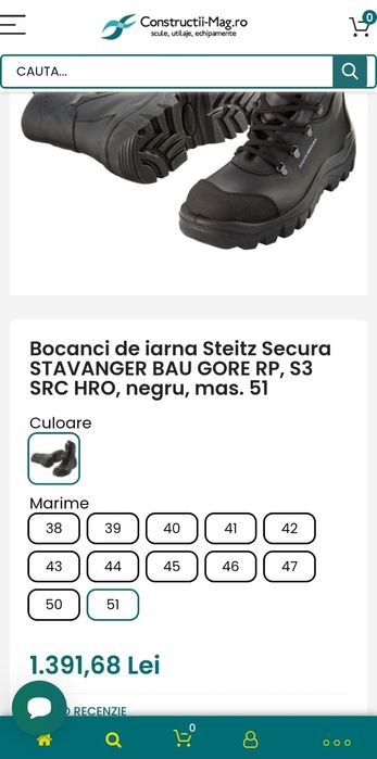 Steitz Secura Stavanger Bau Goretex RP S3 SRC CI HRO gen UVEX marime44