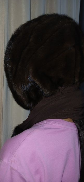 Норковая косынка шапка