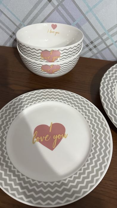 посуда с сердчеками