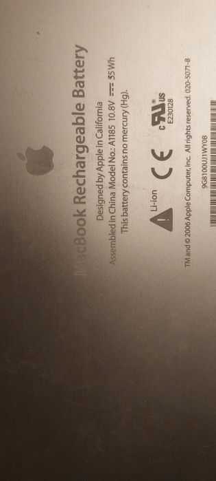Baterie macbook white A1185